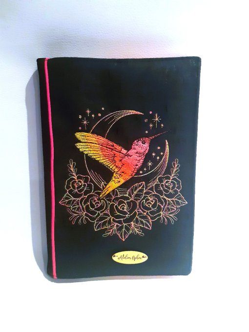 Protège carnet A5 - colibri jaune & rose