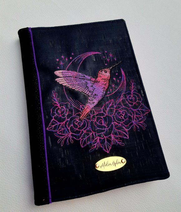 Protège carnet A5 - colibri rose & violet