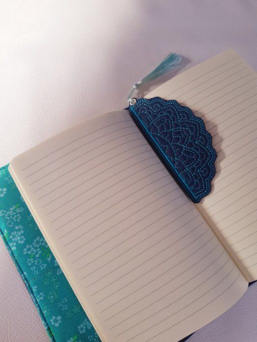 Protège carnet A5 - lotus mandala - bleu