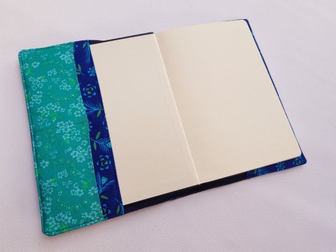 Protège carnet A5 - lotus mandala - bleu