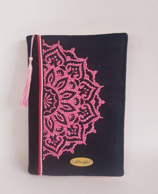 Protège carnet A5 - mandala rose