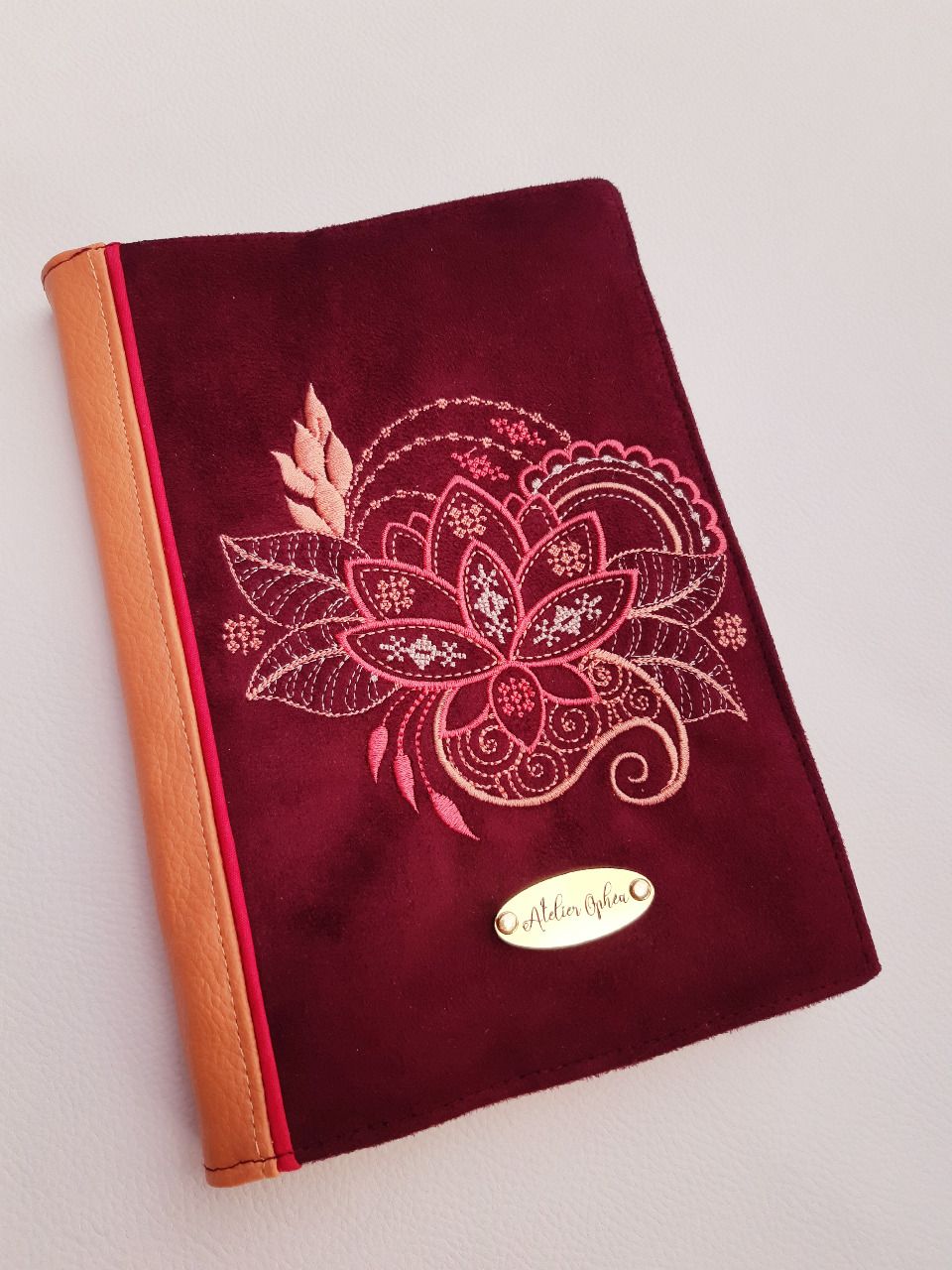 Protège carnet A5 - lotus mandala - pourpre